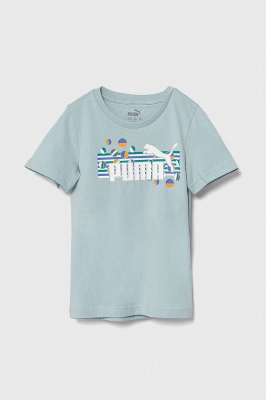 Puma Детская хлопковая футболка ESS+ SUMMER CAMP Tee, бирюзовый фото