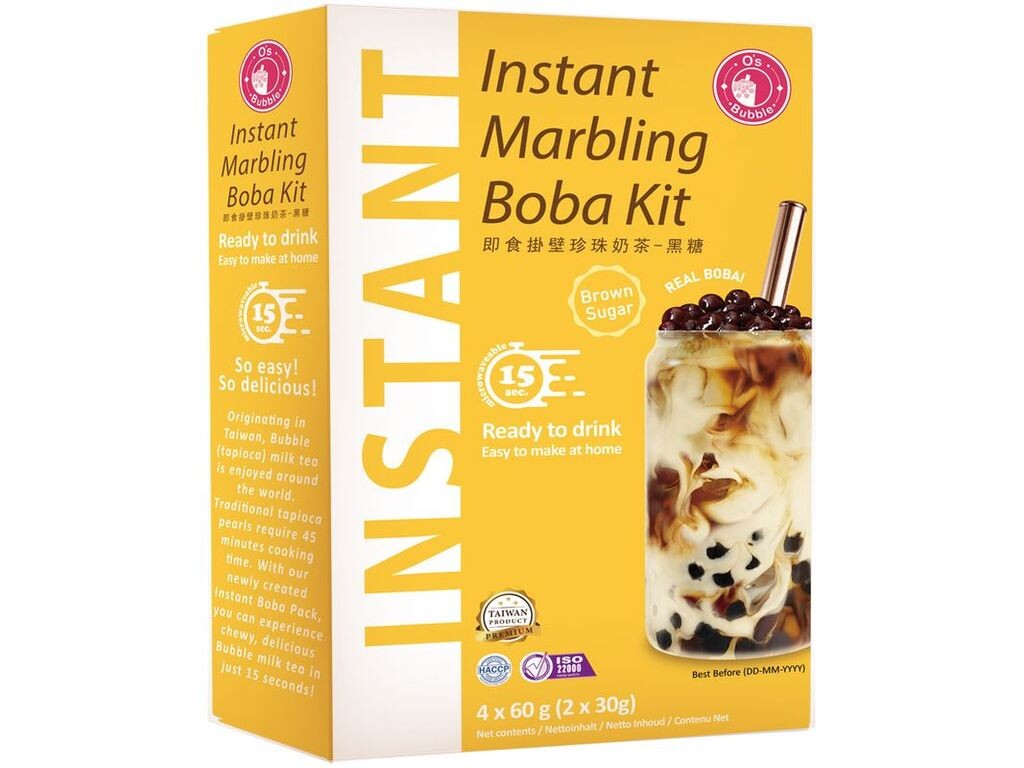 

Набор чая O's Bubble Instant Marbling Boba с коричневым сахаром (4 шт. по 60 г) | Пузырьковый чай | С жемчугом тапиоки и соломкой Yoaxia