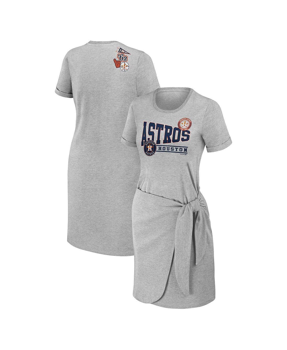 

Женское платье-футболка с узлом размера плюс Хизер Серое Houston Astros WEAR by Erin Andrews, Серый