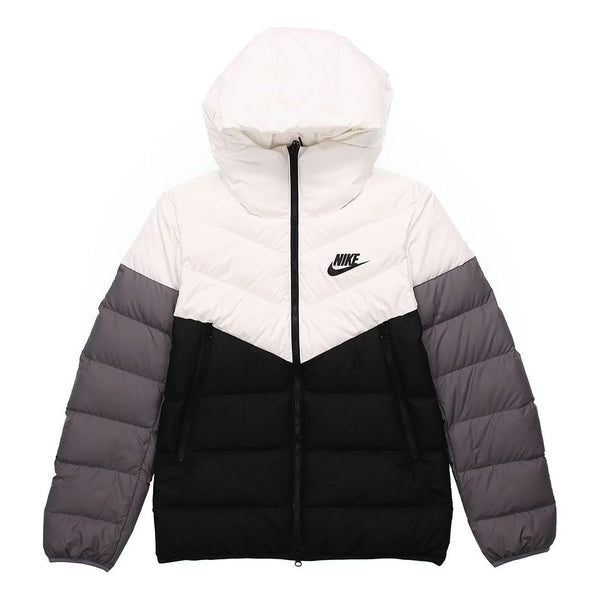 Пуховик Nike Sportswear NSW Down Fill Colorblock Casual Sports Hooded Jacket Down Jacket Black White, белый