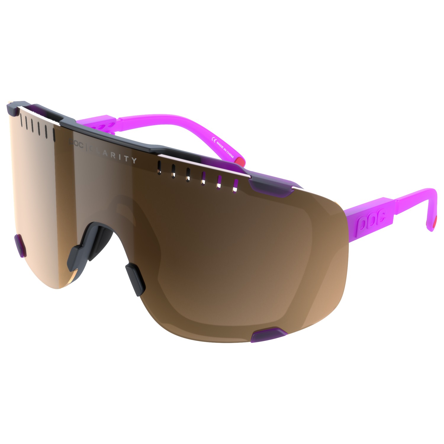 Велосипедные очки Poc Devour Mirror S2 (VLT 24 15%), цвет Fluorescent Pink/Uranium Black Translucent