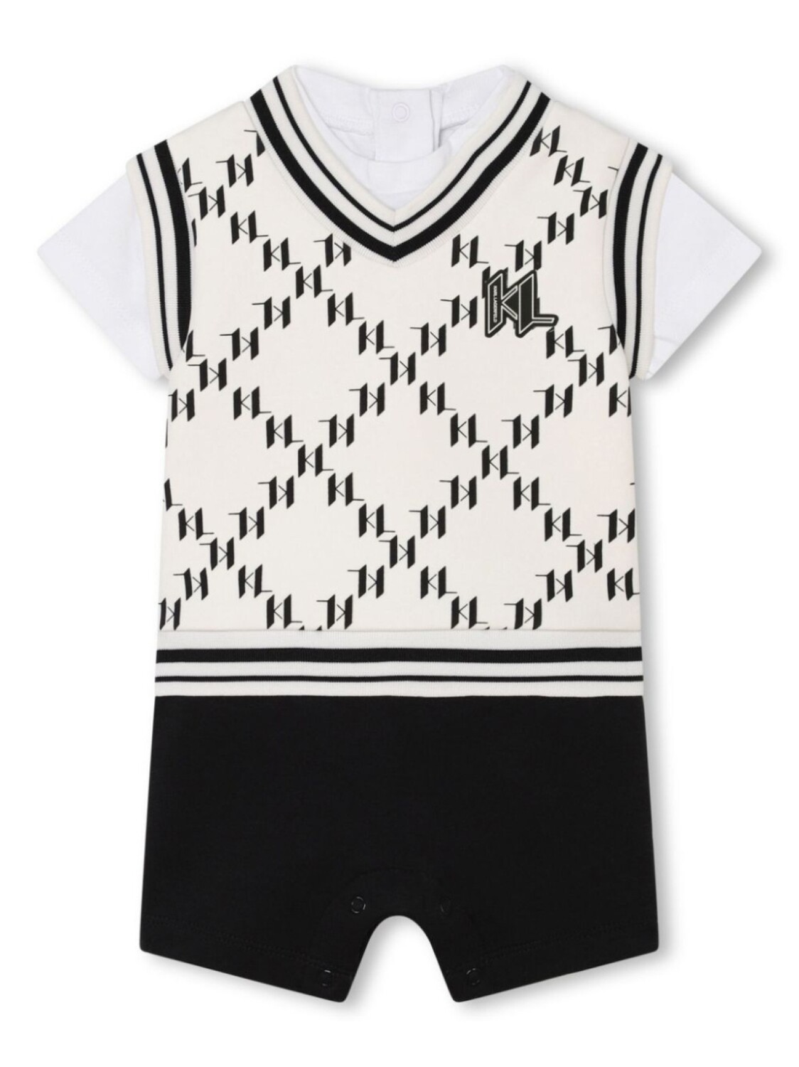

Karl Lagerfeld Kids многослойный ромпер с монограммой, нейтральный цвет