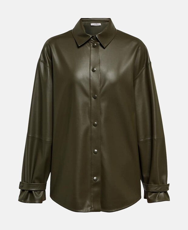 

Блузка из кожи Max Mara, хаки