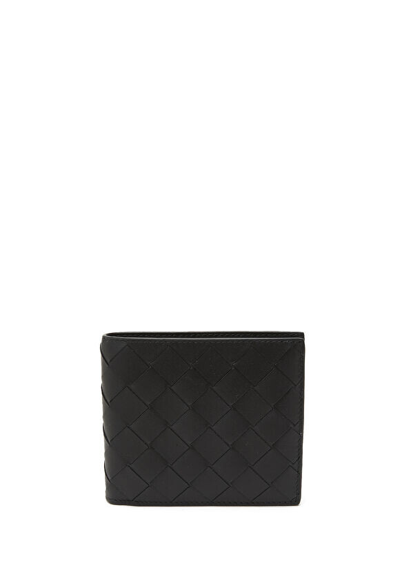 

Вязаный мужской бумажник из фактурной кожи Bottega Veneta, черный