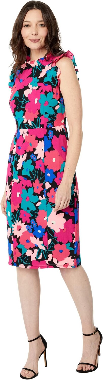 

Платье-футляр с рюшами Maggy London, цвет Black/Bright Rose