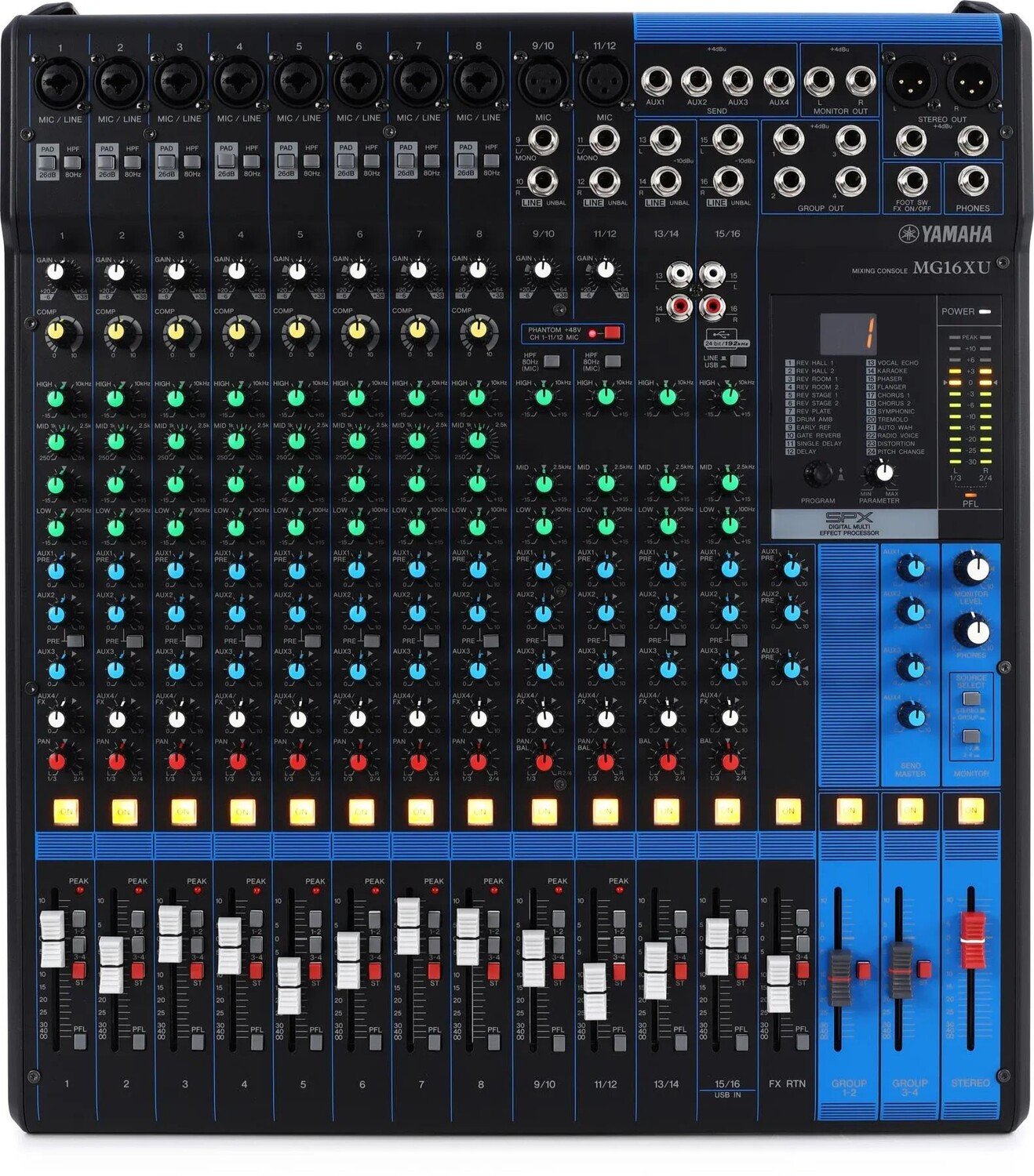 

16-канальный микшер Yamaha MG16XU с USB и эффектами