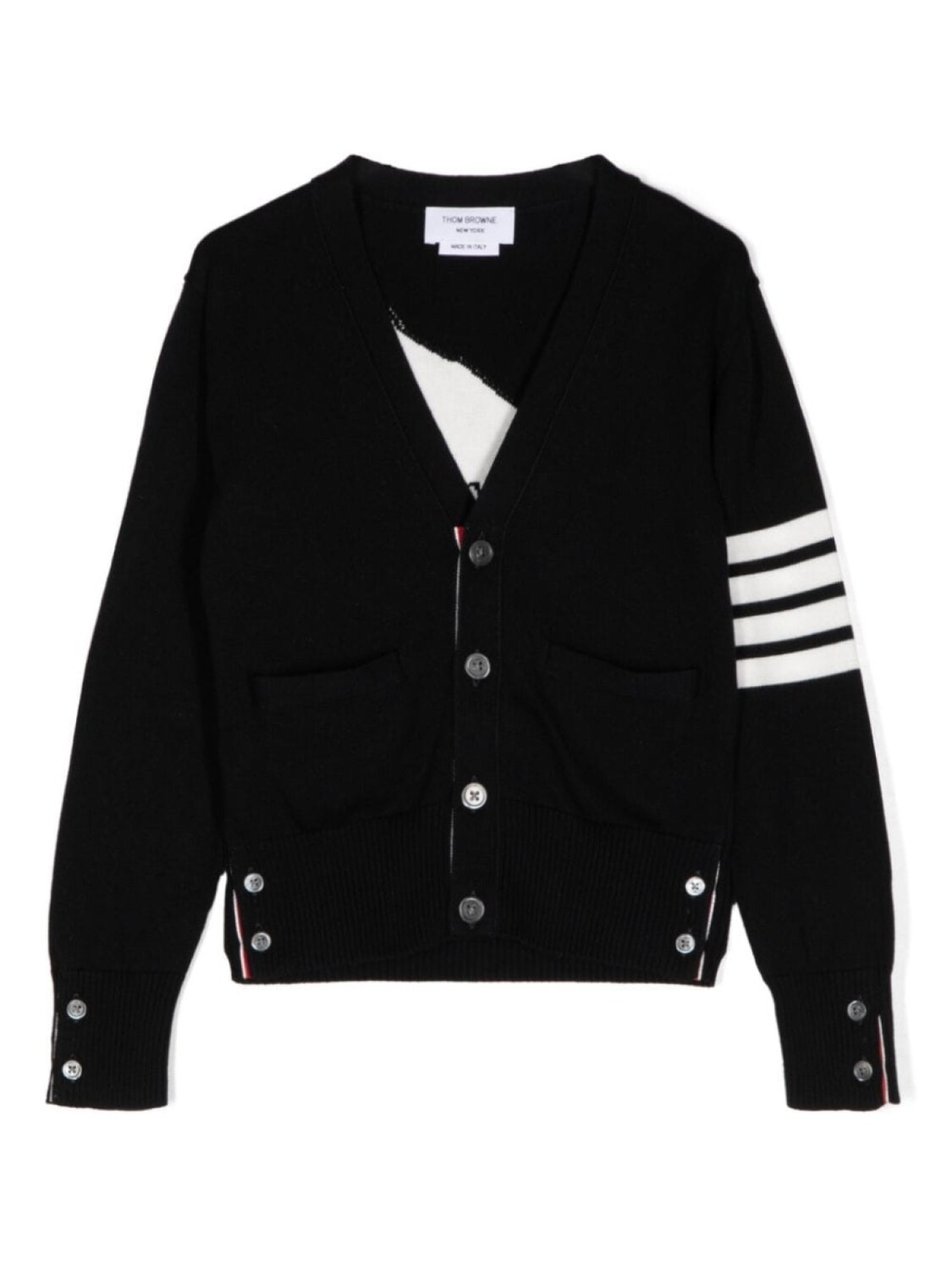 

Thom Browne Kids кардиган с полосками 4-Bar, синий
