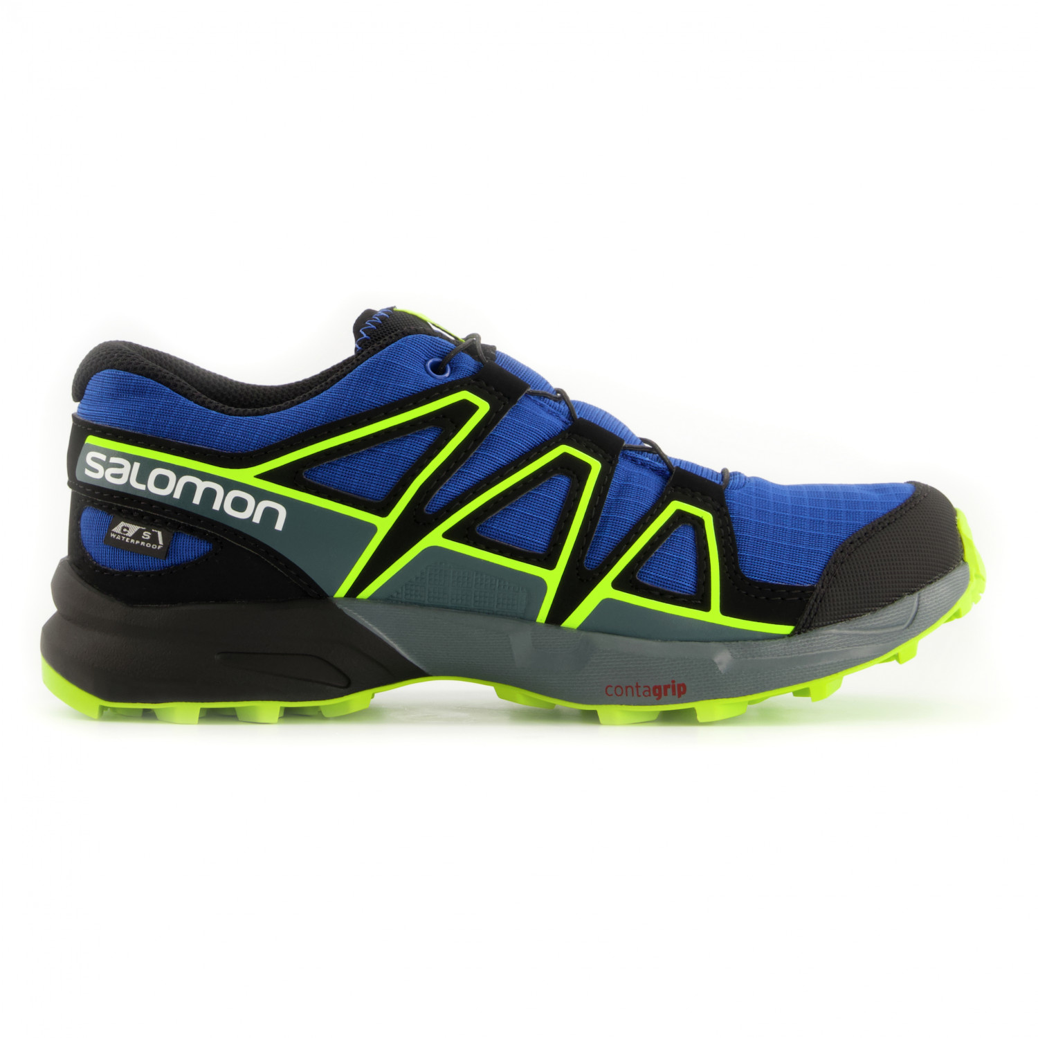 Мультиспортивная обувь Salomon Junior's Speedcross CSWP, цвет Nautical Blue/Black/Acid Lime salomon скуд про