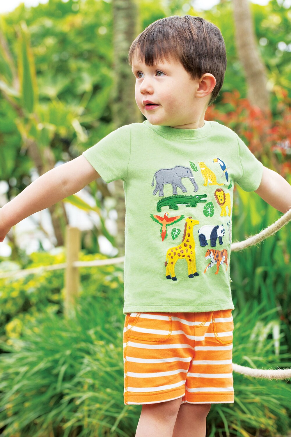 

Футболка с животным принтом Frugi, зеленый