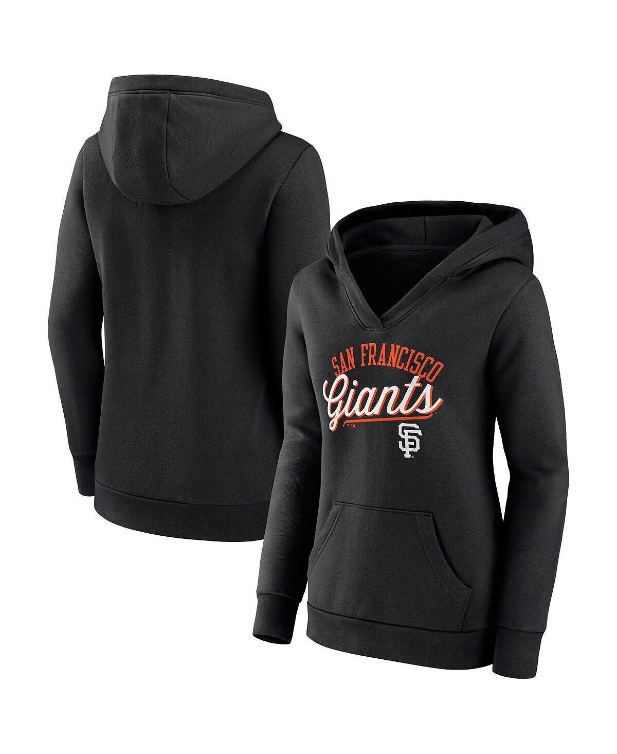 

Женский черный пуловер с капюшоном San Francisco Giants Simplicity Crossover с V-образным вырезом Fanatics, черный