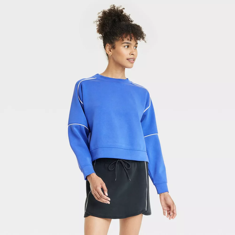 

Женская воздушная гладкая толстовка с круглым вырезом - All In Motion, цвет Royal Blue