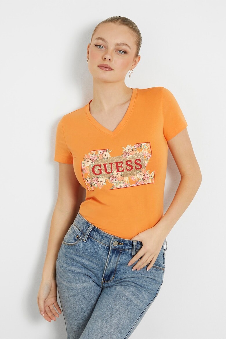 

Футболка с логотипом и шпицем Guess, оранжевый