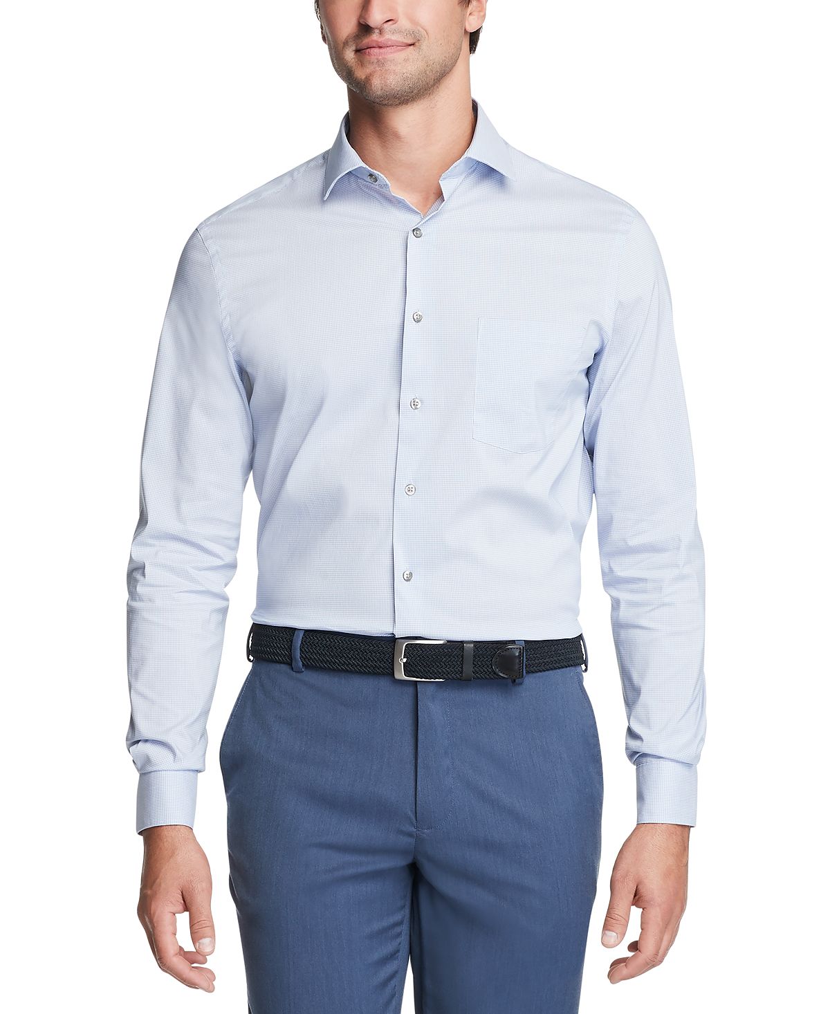 Мужская классическая рубашка стрейч стандартного кроя Stain Shield Van Heusen