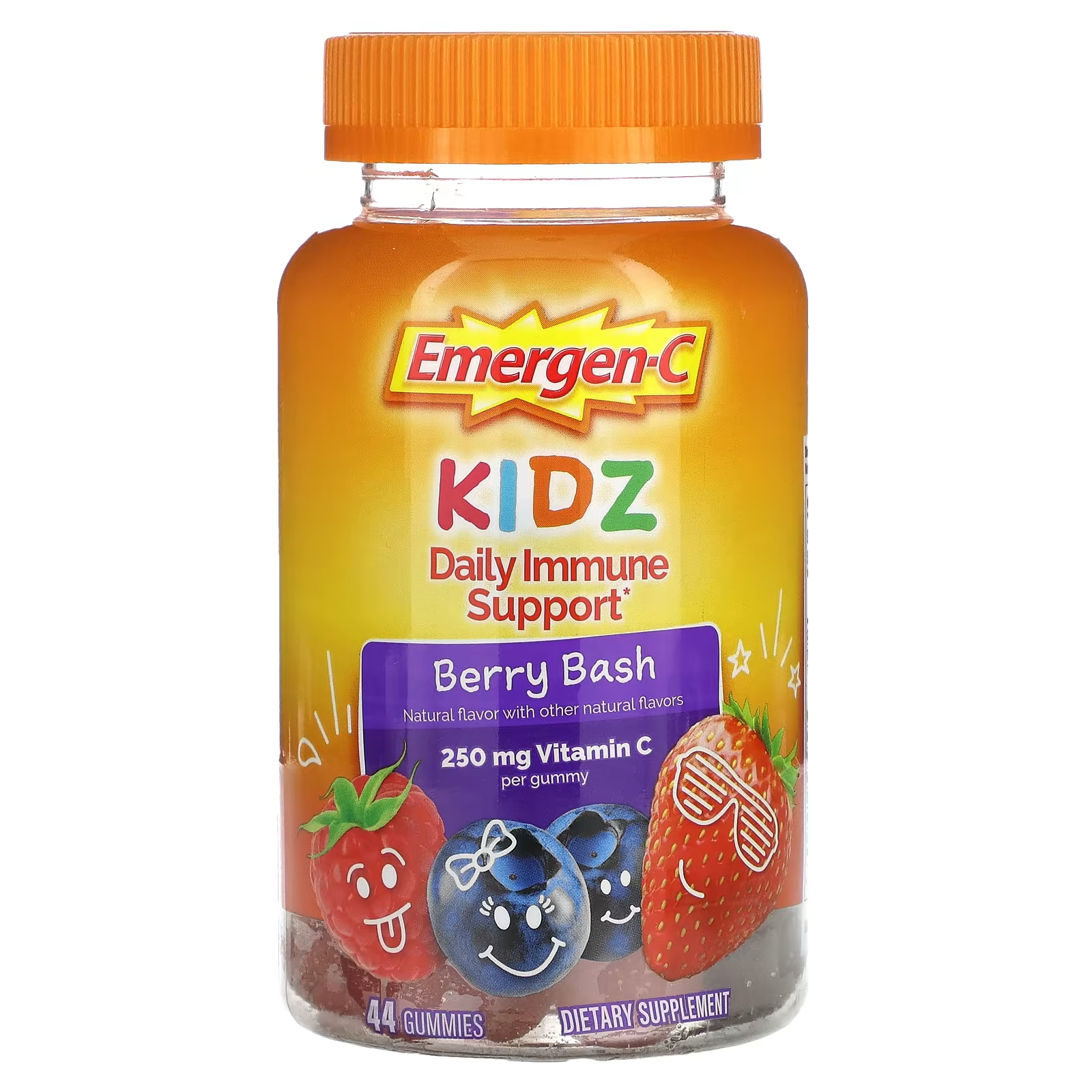 Пищевая добавка Emergen-C Kidz Daily Immune Support Berry Bash, 44 жевательных конфеты emergen c kidz ежедневная поддержка иммунитета berry bash 250 мг 44 жевательные таблетки
