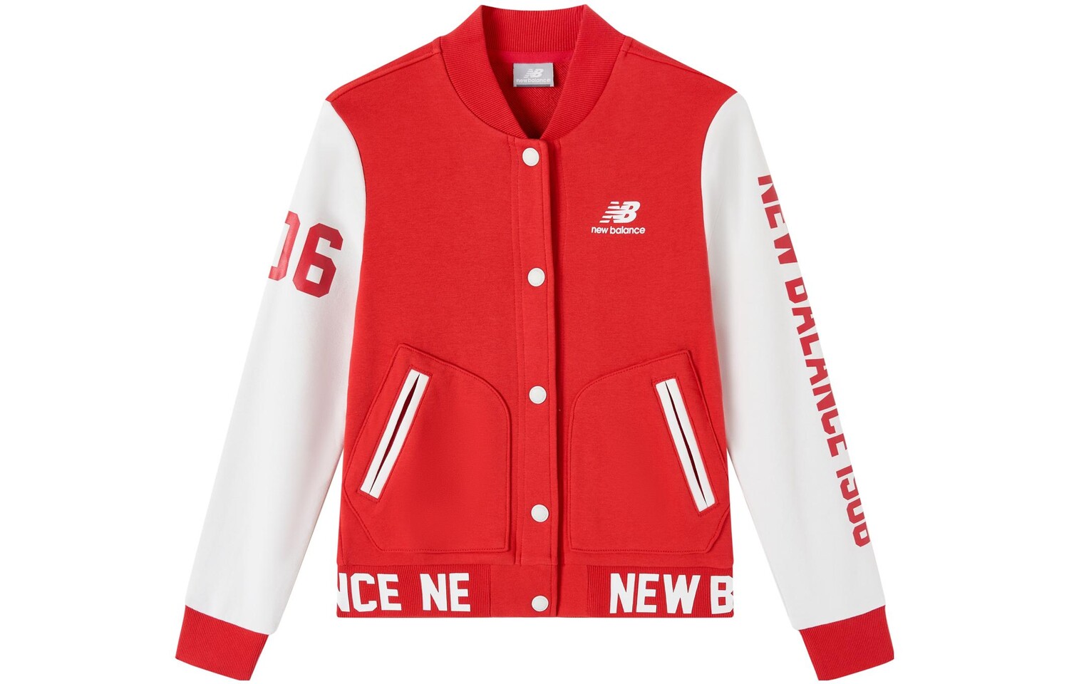 

Бейсбольная майка женская красно-белая New Balance