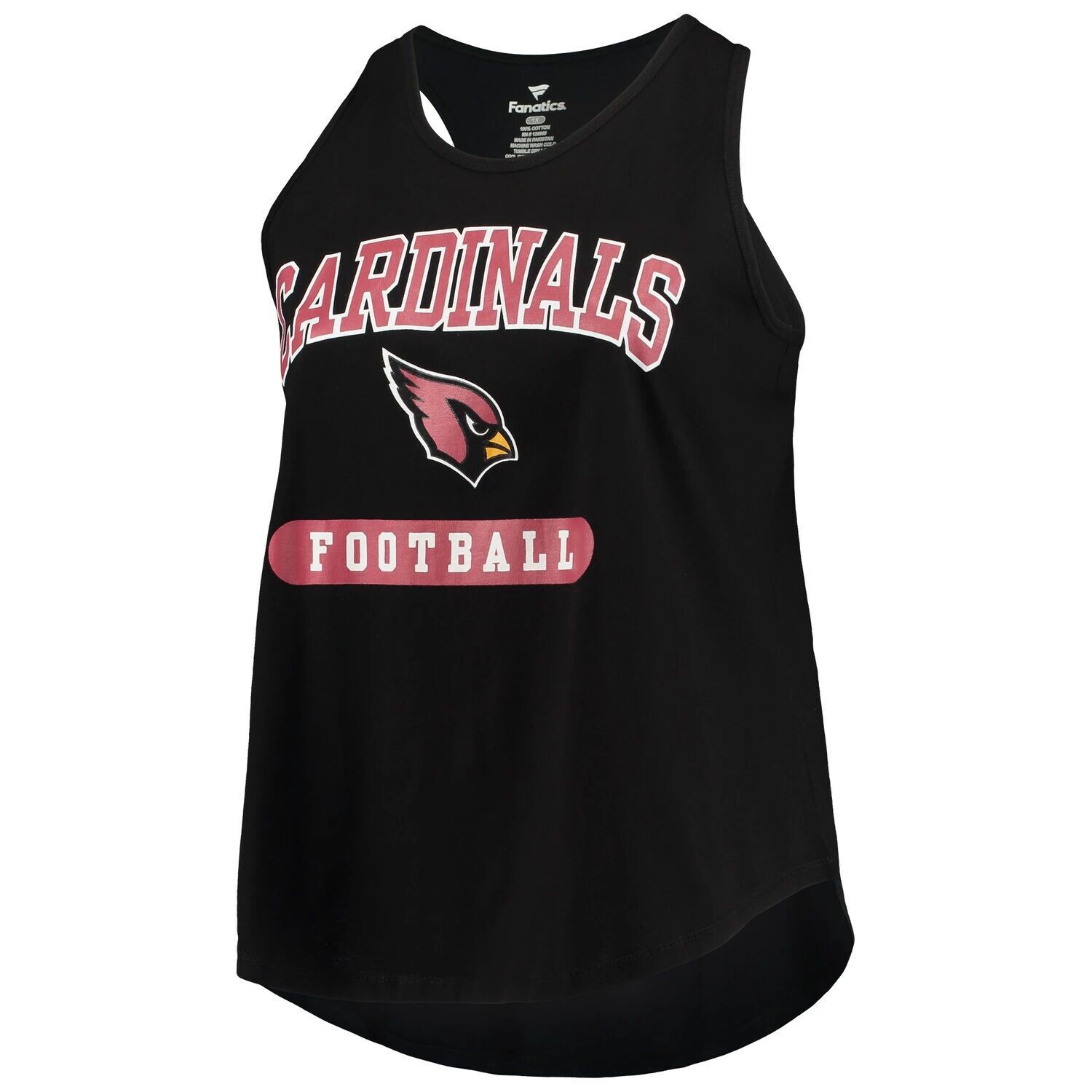 

Женская черная майка больших размеров Arizona Cardinals Team Racerback, Черный