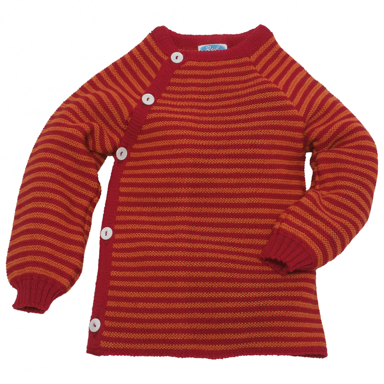 

Свитер из мериноса Reiff Kid's Ringelschlüttli, цвет Burgund/Cayenne