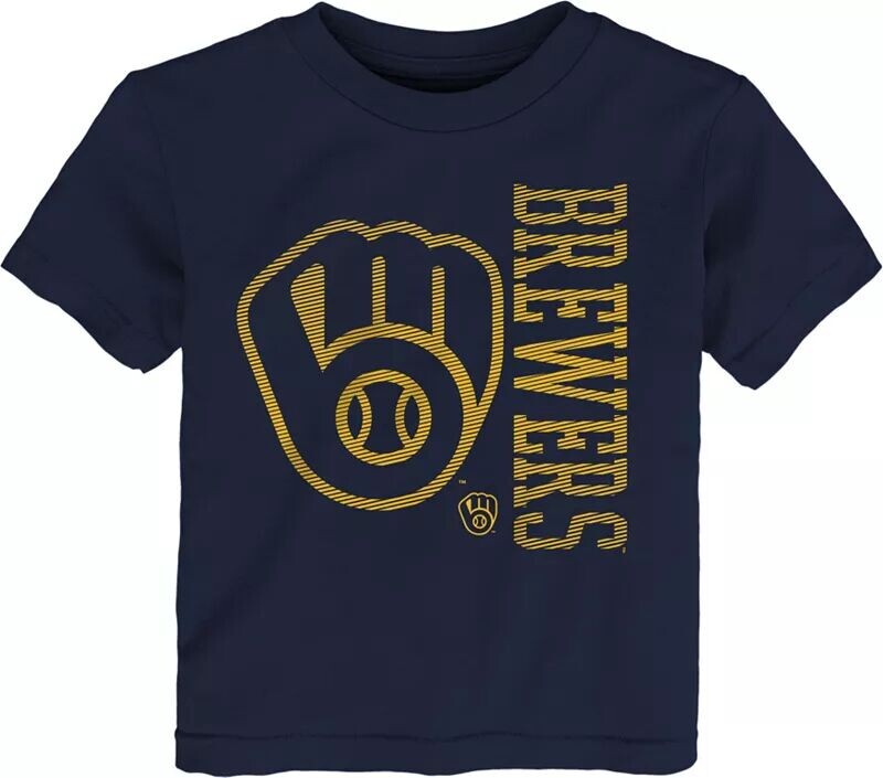 

Outerstuff Одежда команды MLB для малышей Milwaukee Brewers Темно-синяя футболка Impact