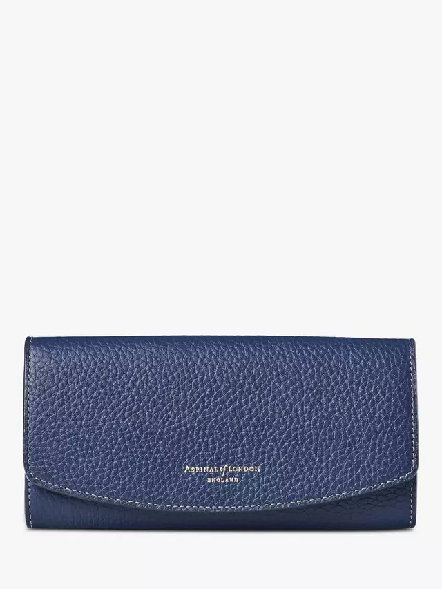 

Портмоне Aspinal of London Essential Pebble Leather, цвет caspian/blue