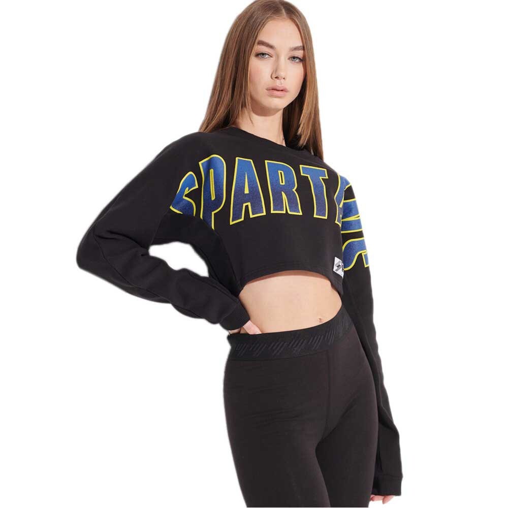 

Толстовка Superdry Franchise Cropped Batwing Crew, черный