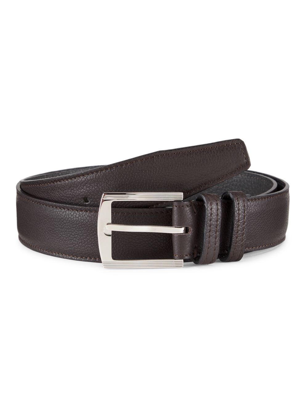 

Кожаный ремень с пряжкой Kiton, коричневый