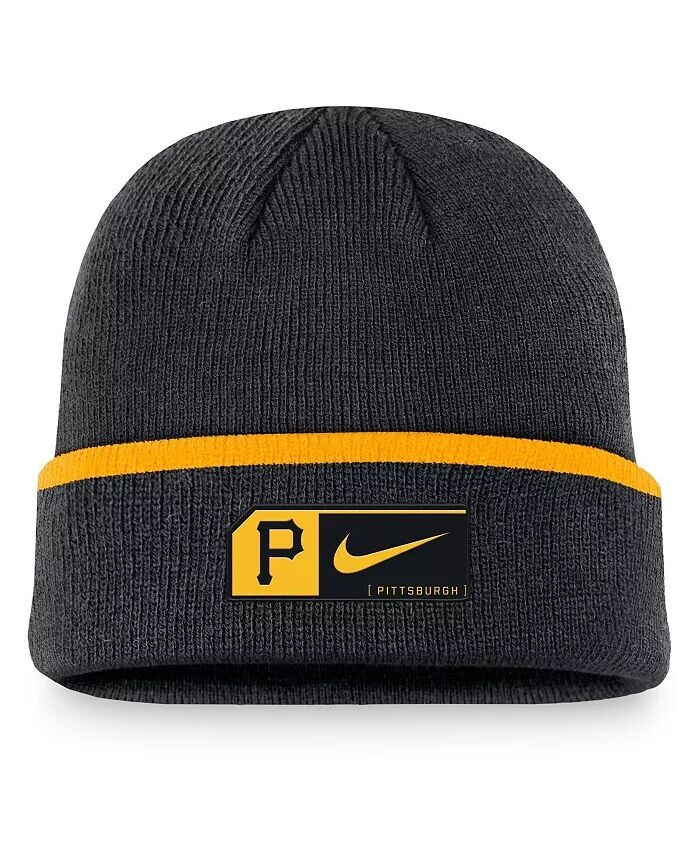 

Мужская черная вязаная шапка Pittsburgh Pirates Terra с манжетами Nike, черный