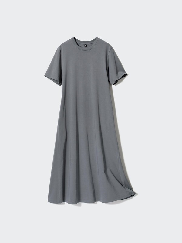 

Хлопчатобумажное платье-футболка airism Uniqlo, серый