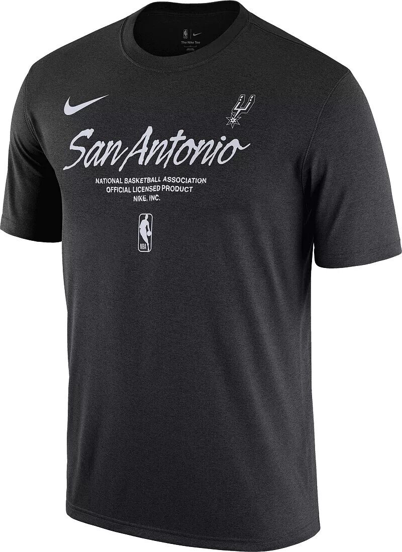 

Мужская черная футболка с логотипом Nike San Antonio Spurs