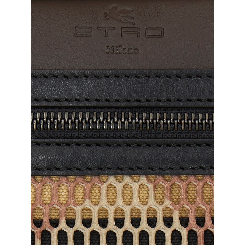 Сумка на плечо из сетки с узором пейсли Etro, бежевый