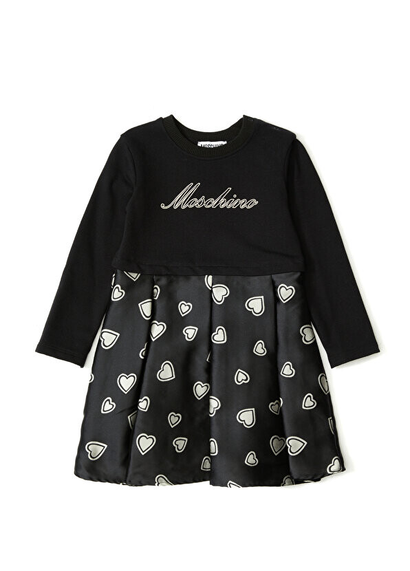 

Черное платье для девочек с логотипом Moschino