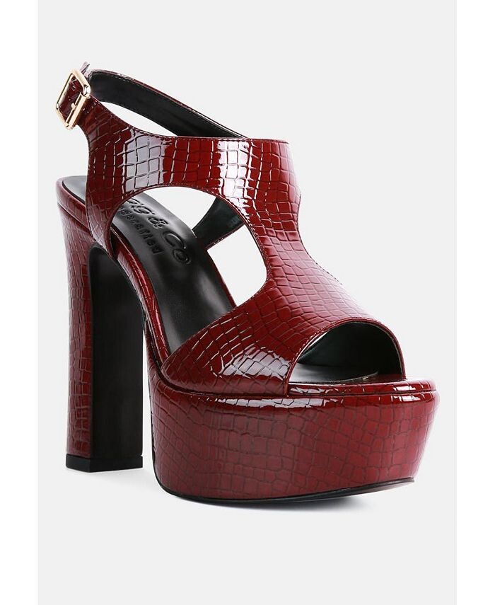 

Женские босоножки CROFT Croc на высоком каблуке с вырезом Rag & Co, красный