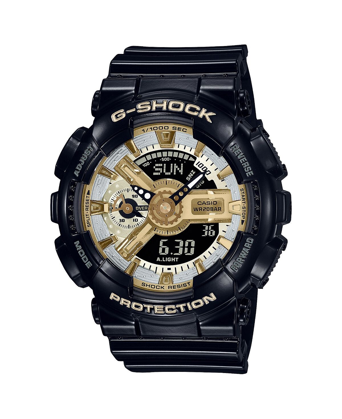 

Часы унисекс с черным полимерным ремешком 45,9 мм GMAS110GB-1A G-Shock