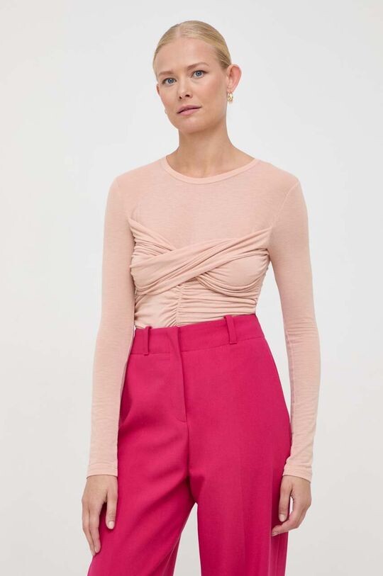 

Лонгслив с кашемировым оттенком Pinko, розовый