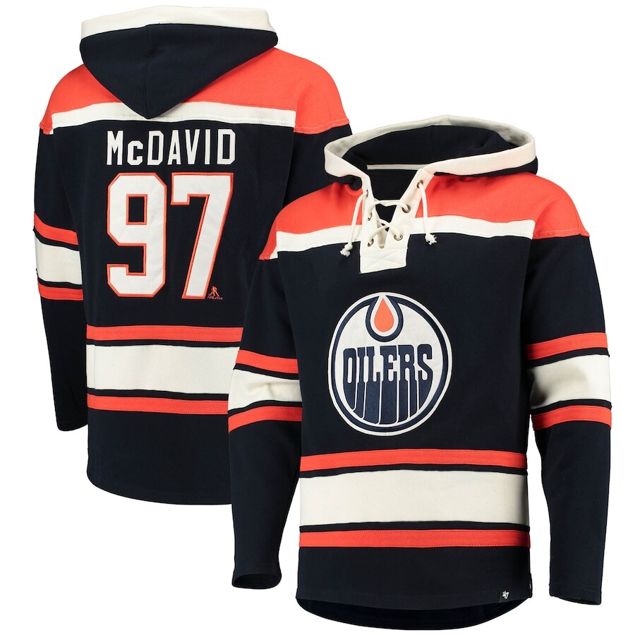 

Пуловер с капюшоном 47 Edmonton Oilers, нави