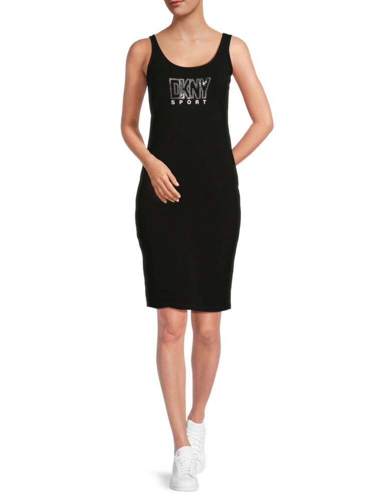 

Платье-майка со стразами и логотипом DKNY, цвет Black Silver