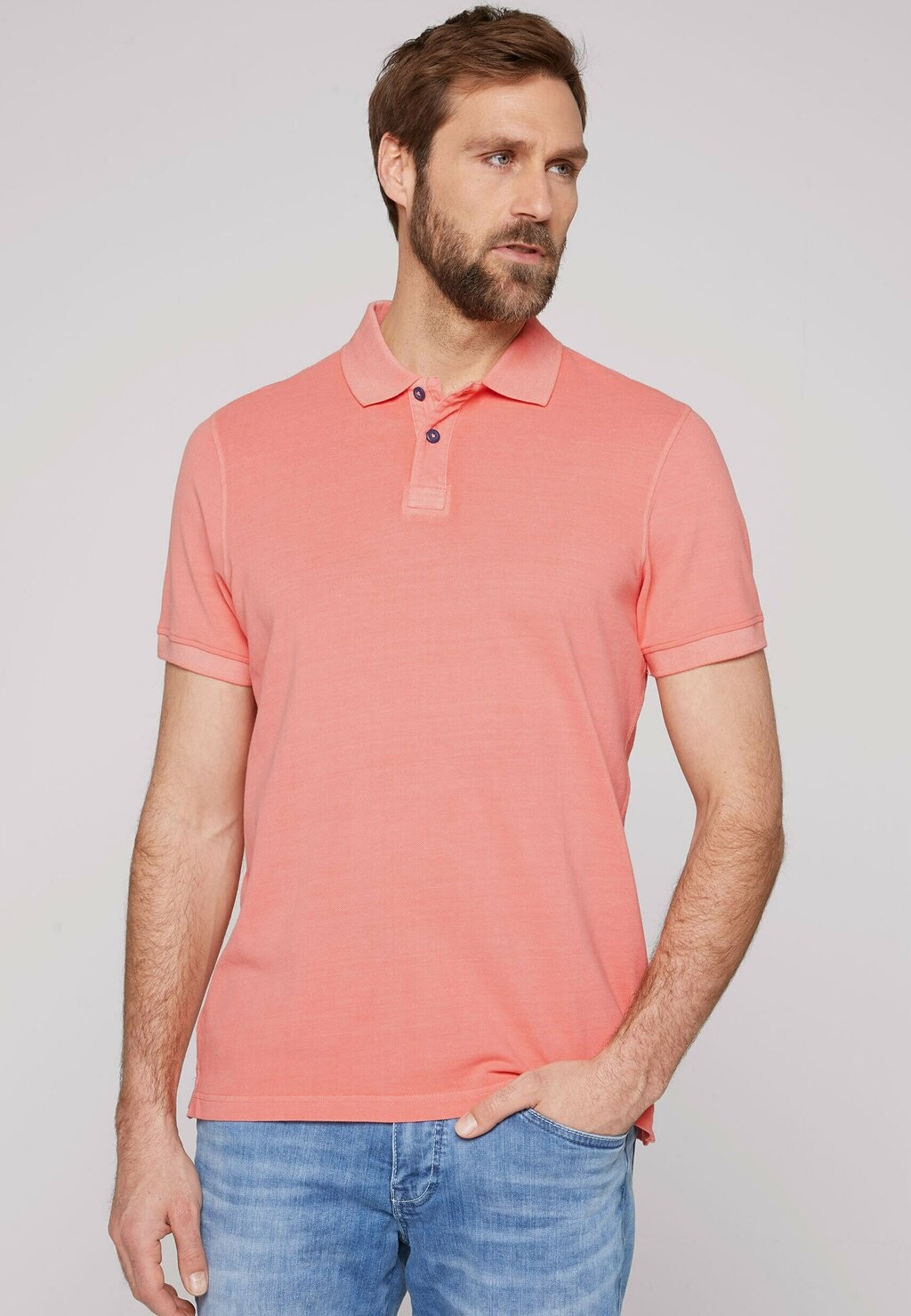 

Рубашка-поло POLOSHIRT AUS PIKEE MIT LOGOSTICK Camp David, цвет peach red