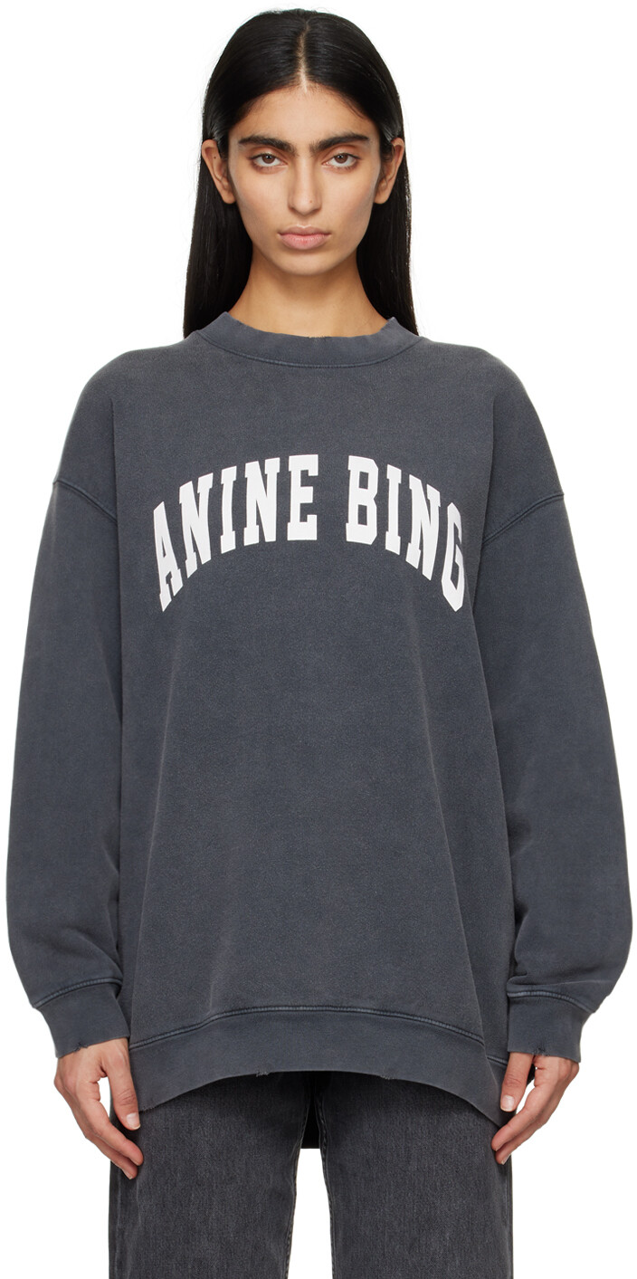 

Черный свитшот Тайлер Anine Bing, цвет Washed black