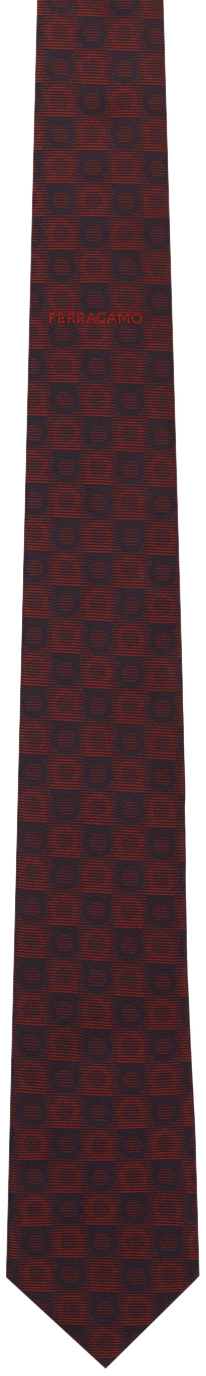 Темно-красный шелковый жаккардовый галстук Gancini Ferragamo галстук черный бордовый