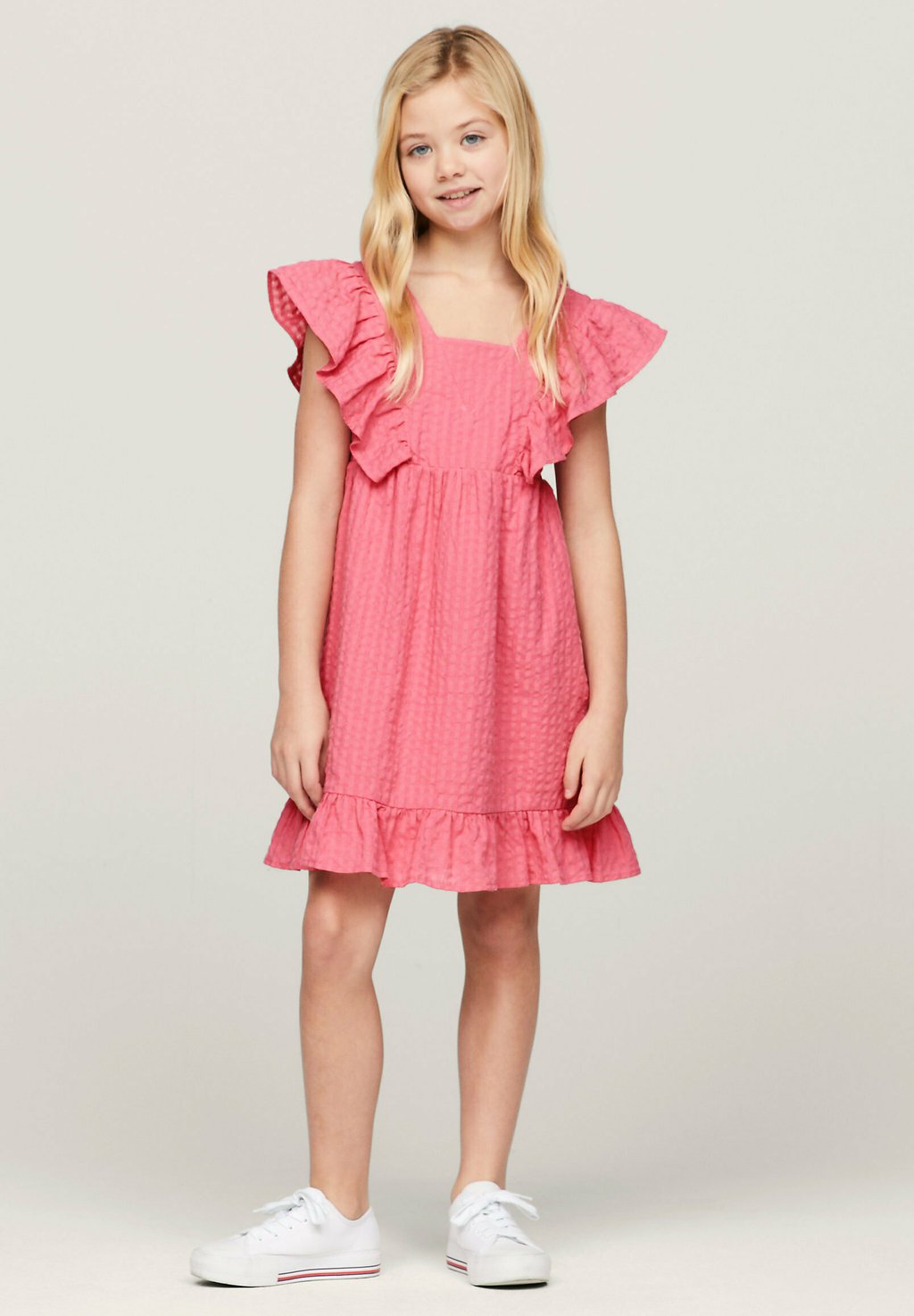 Летнее платье Frill Fit And Flare Tommy Hilfiger, цвет glamour pink платье tommy hilfiger fit and flare цвет sherbet