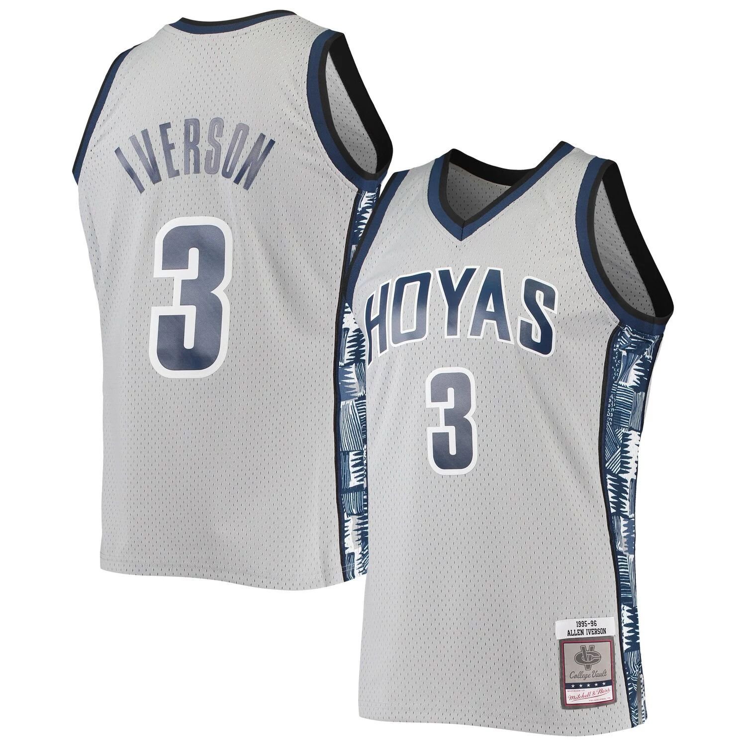 

Мужская футболка Mitchell & Ness Allen Iverson Grey Georgetown Hoyas 1995-96 Swingman Replica Jersey