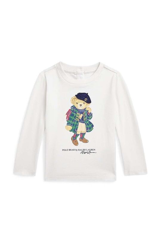 

Хлопковая рубашка с длинными рукавами Polo Ralph Lauren для малышей, белый