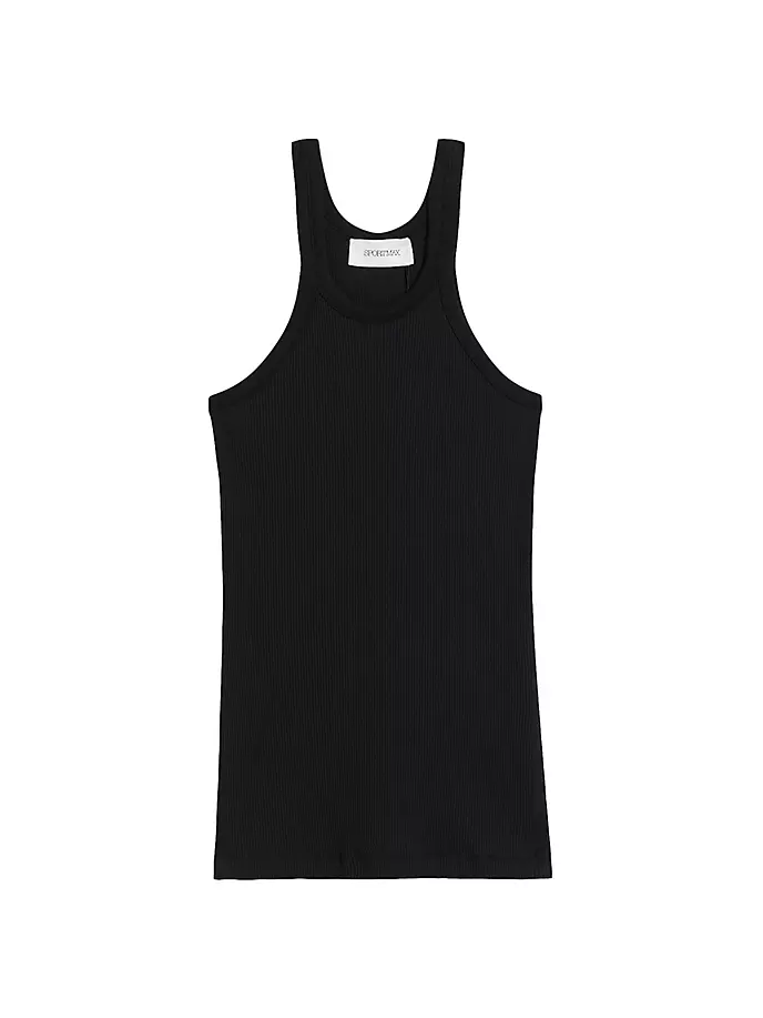 

Майка из трикотажной вязки в рубчик Sportmax, черный