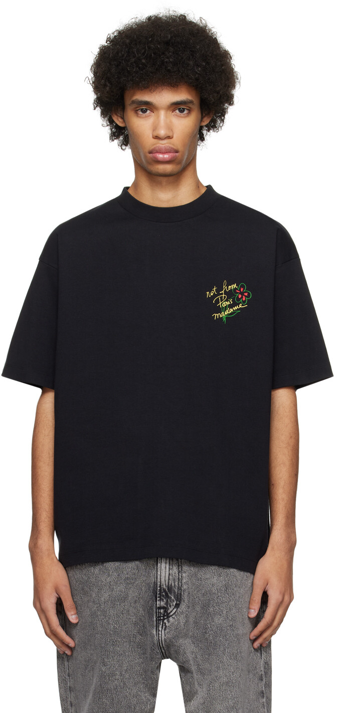 

Черная футболка Le T-Shirt Slogan Esquisse Drole De Monsieur
