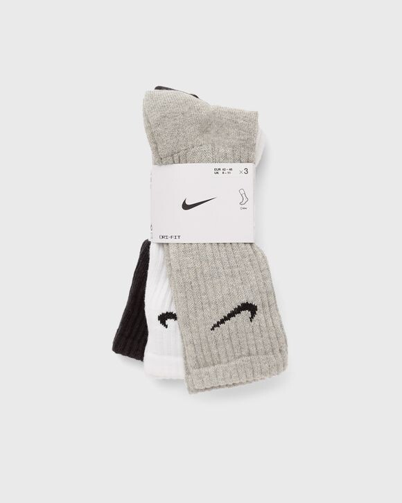 

Носки Nike Cushioned Training Crew Socks (3 Pairs), цвет grey / white / black