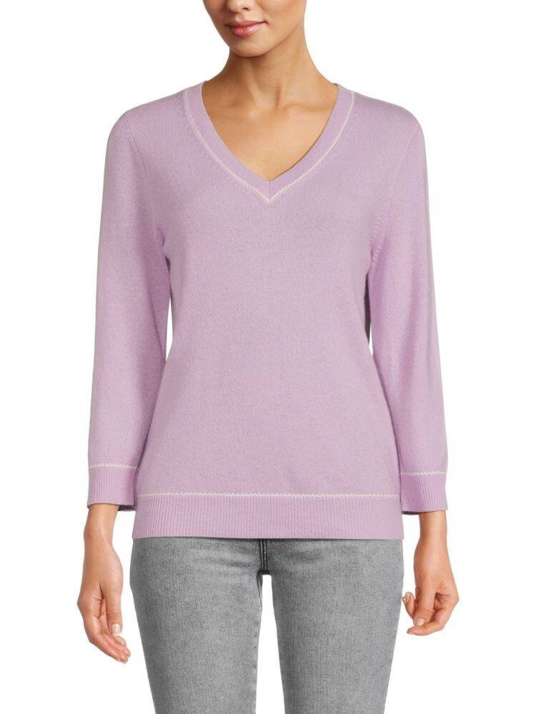

Кашемировый свитер с V-образным вырезом In2 By In Cashmere, цвет Lily White