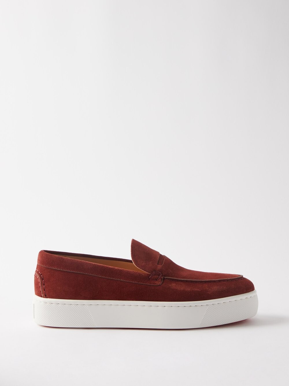 

Замшевые кроссовки-слипоны paquebot Christian Louboutin, коричневый