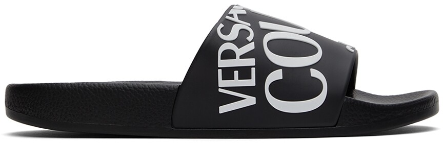 

Черные шлепанцы с логотипом Versace Jeans Couture