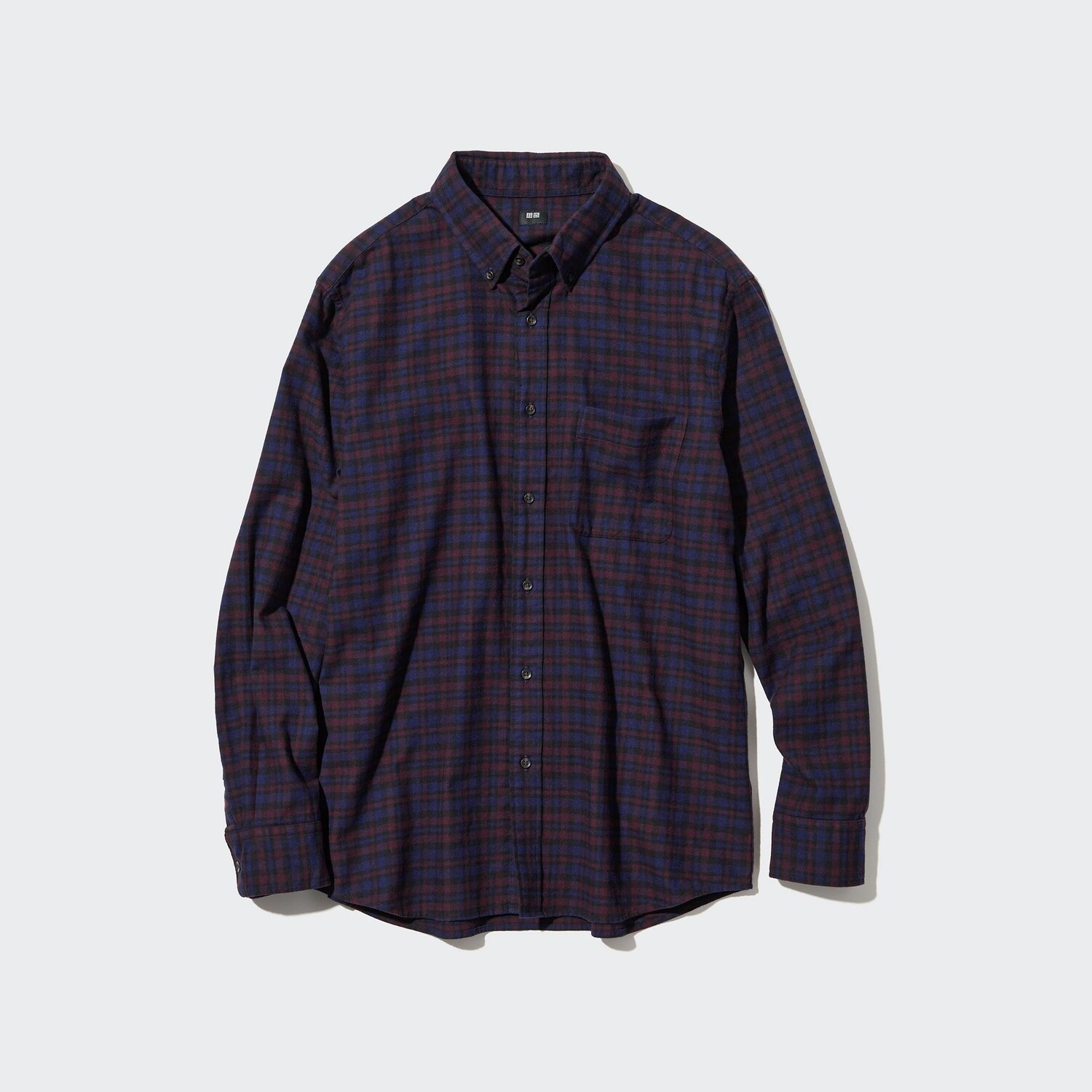 

Рубашка UNIQLO в клетку фланелевая, бордовый