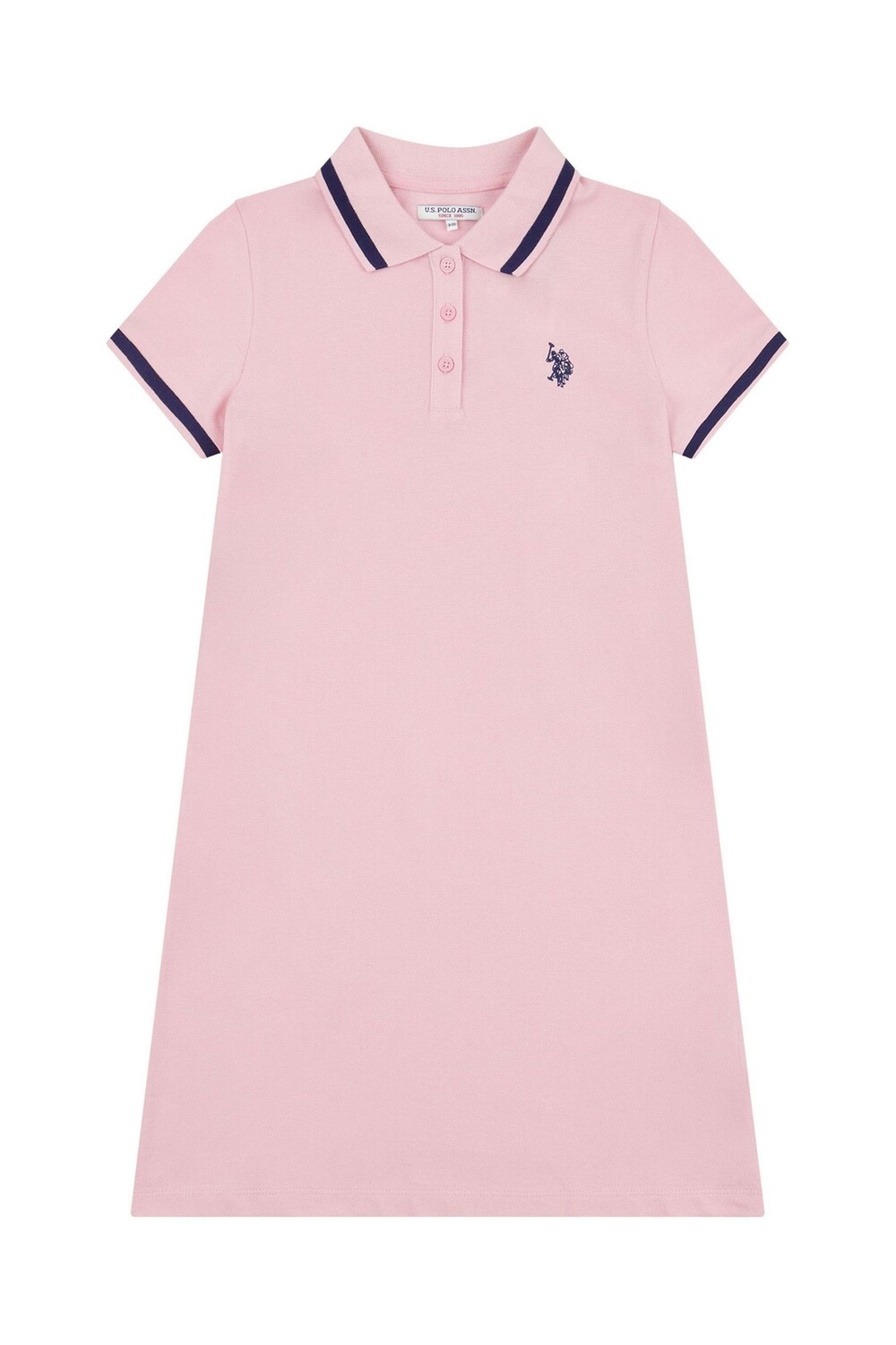 

Розовое девичье платье-поло U.S. Polo Assn, розовый
