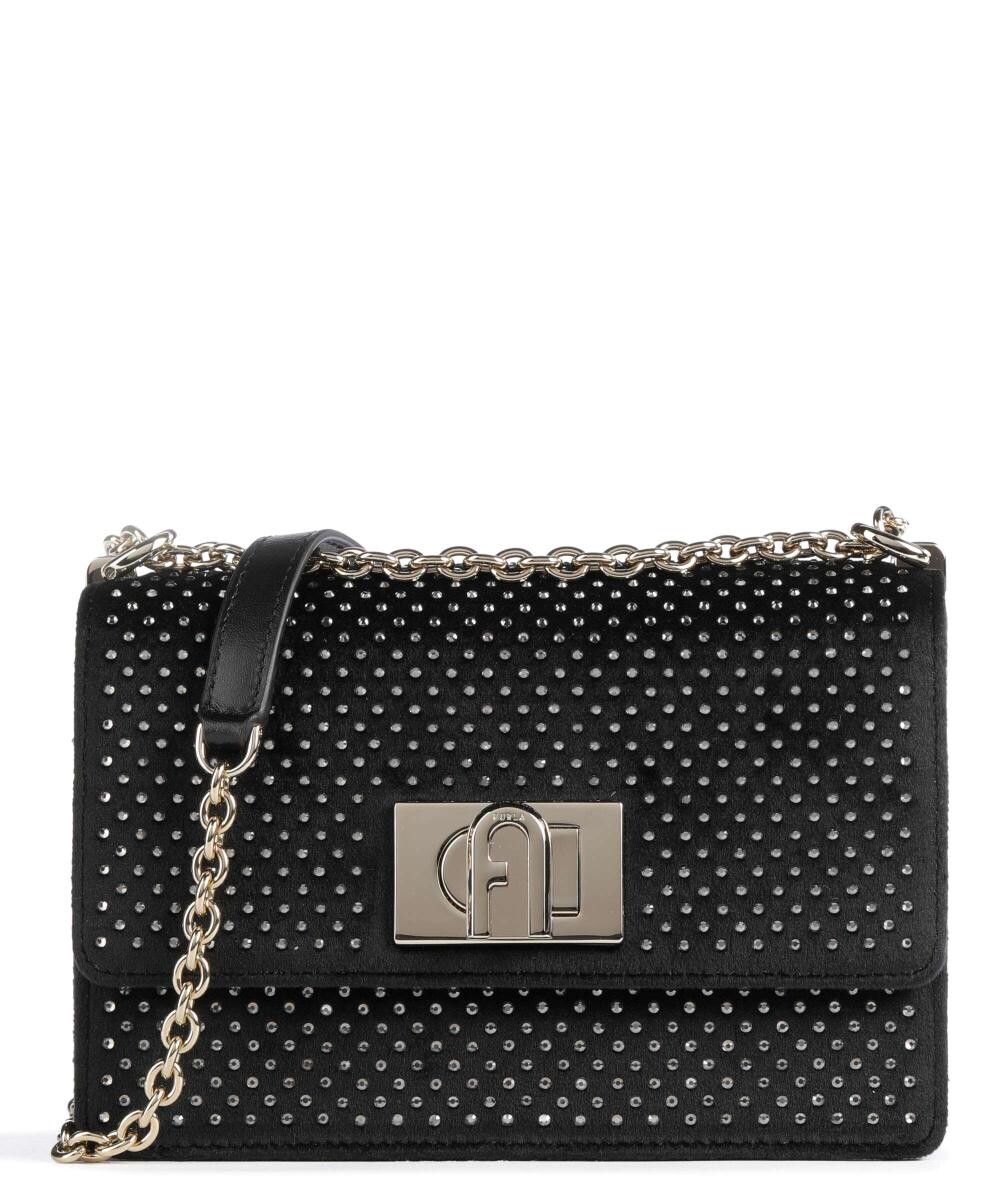 

мини-сумка на плечо 1927 из бархатной ткани Furla, черный